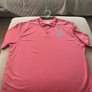 Nike BOSTON RED SOX DRY FIT Red Polo Shirt Vibrant Casual Design. XXL
